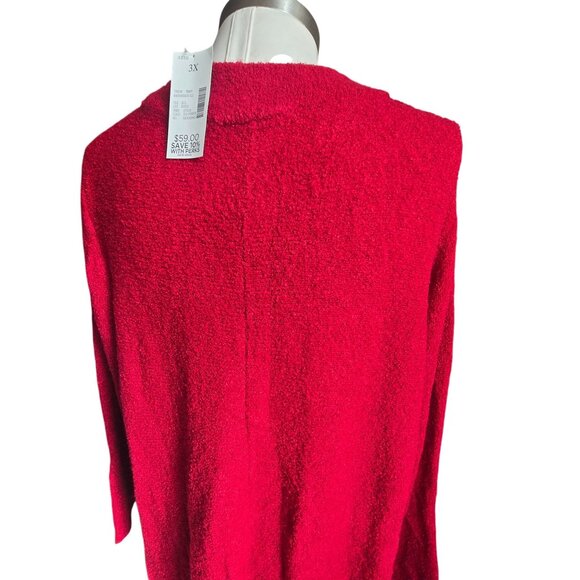 Catherines Red Sweater Bouclé Knit Mockneck Tunic Size 3X 26/28 Plus NWT jj3743 - Picture 7 of 10